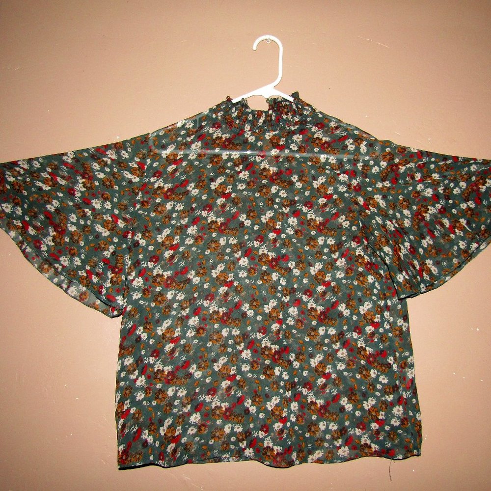 Sheer floral shirt